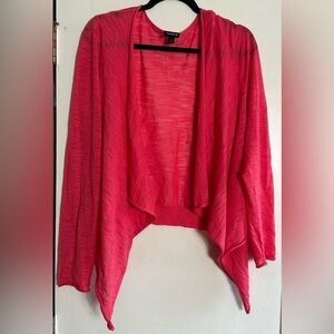 Torrid Sheer Pink Draped Cropped Cardigan Size 1 (16W)Lightweight